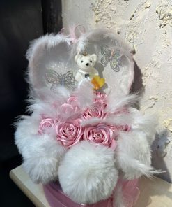KUTULU GÜL ARAJMANI HOŞGELDİN BEBEK KIZ ÇOKUKLARINA