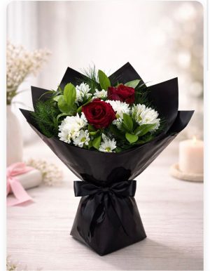 2 Güllü Papatya Yeşillikli Karışık Buket