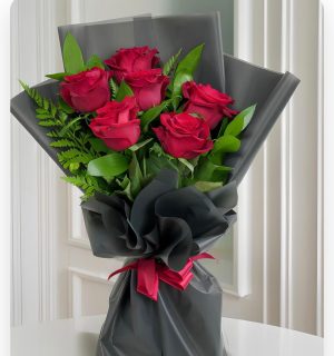 6 lı Kırmızı Gül Buketi