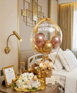 Kutu Balon Çiçek Premium Set