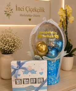 HOŞ GELDİN BEBEK KUTULU BALON VE ÇİKOLATA