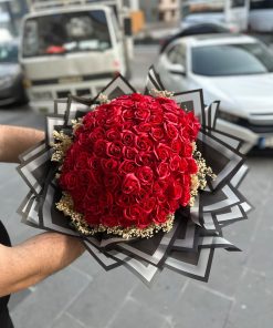 99 Lu'Kırmızı Yapay  Gül Buketi